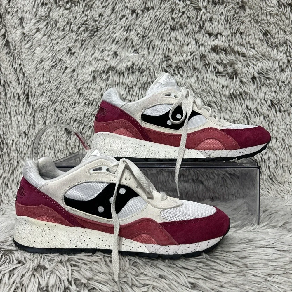 Saucony Originals Shadow 6000 White Coral S70441-11 Sz 8 Unisex Sneakers‎ EUC